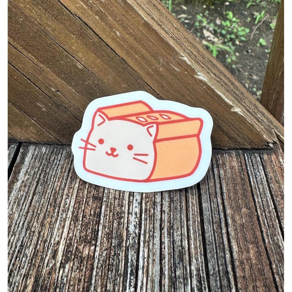 Cat Loaf Bread Vinyl‎ Sticker for Laptops, Kitten, Kitty, Laptop Sticker, Phone
